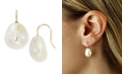 Macy's Cultured Baroque Pearl (20 mm) Drop Earrings Set in 14k Gold